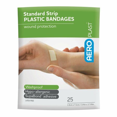 AERO HEALTHCARE Aeroplast Plastic Standard Strip 7/8In X 3In, 25PK AP10125